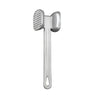 Silicone-coated dual-sided meat mallet used to flatten pork cutlets for schnitzel