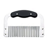 HIC Kitchen Crinkle-Cut Wave Slicer with stainless steel blade and dark handle on a white background