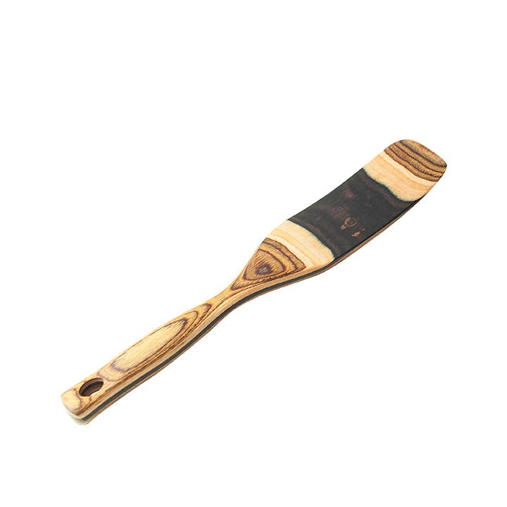 11-inch Pakka wood spurtle for stirring creamy Parmesan polenta