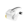 White Zyliss Classic Cheese Grater with a gray handle and rotary crank on a white background