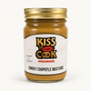 Jar of Kiss the Cook Smoky Chipotle Mustard on a white background