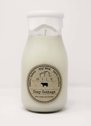 Milk Bottle Candle Cozy Cottage (Orange & Cinnamon)