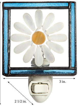 Stained Glass Night Light | Daisy Blue Trim J Devlin