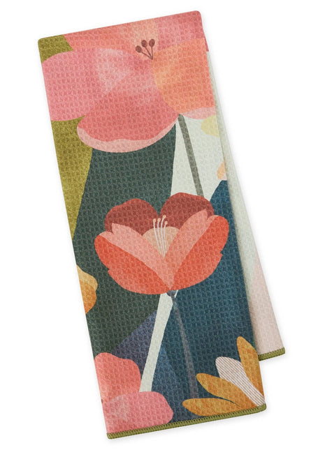 Floral Art Mood Printed Microfiber Dishtowel