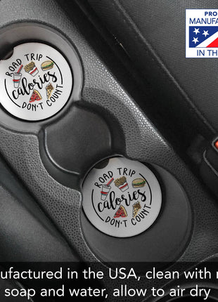 Road Trip Calories Absorbent Stone Car Coaster
