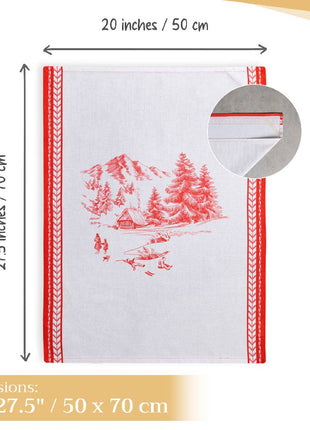 Kitchen Towels 100% Cotton - Set of 3 - Winter Jouy