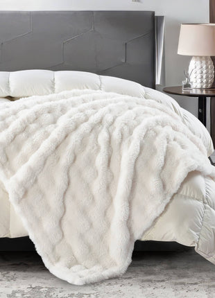 "Polar Bear" Faux Fur Plush Throw Blanket - 50"x70"