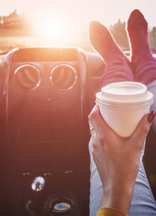 Coastal stone car coaster for vehicle cup holder