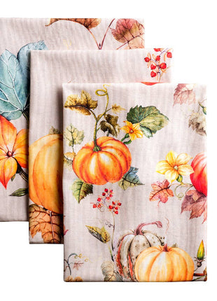 Kitchen Towels 100% Cotton - Fall - Set of 3 - Potiron