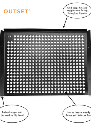Outset Non-Stick Grill Grid with Handles, 11" x 14"