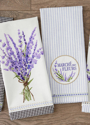 Lavender Bouquet Embellished Dishtowel