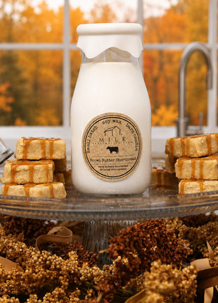 Milk Bottle Candle Brown Butter Shortbread