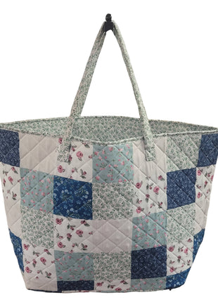 Floral Flower Patchwork Quilted Tote Bag