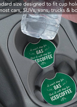 Absorbent Stone Car Coaster - Iced Coffee