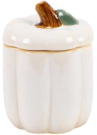 Tall White Pumpkin Treat Jar