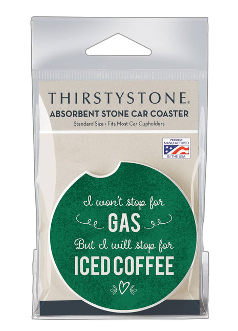 Absorbent Stone Car Coaster - Iced Coffee