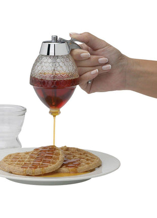 Glass Syrup Dispenser with Stand – No-Drip 8oz Server