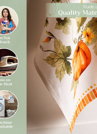 Kitchen Towels-Set of 3-Fall-Pumpkin Garden - Cloudy Cream