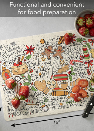 "Christmas Toss"  Designer Flexible Cutting Board Mat