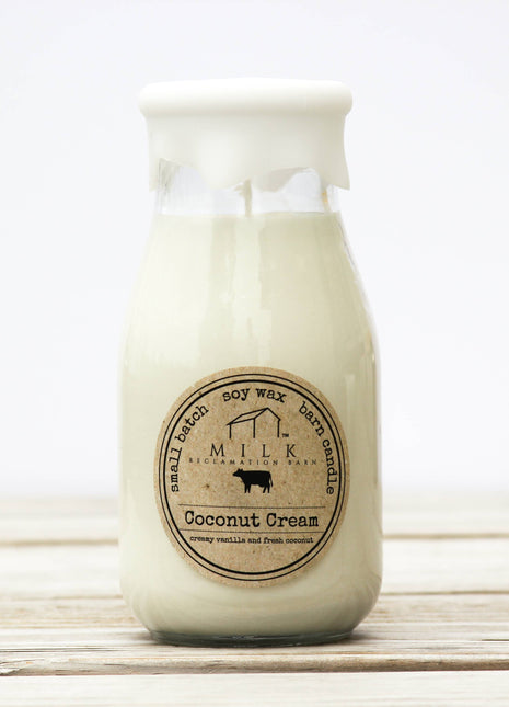 Milk Bottle Candle Coconut Cream