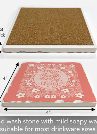 Pray Single Absorbent Tumbled Tile Coaster
