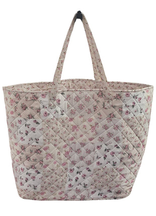 Rose Floral Patchwork Quilted Tote Bag