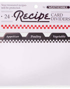 Weatherbee Recipe Cards Dividers, 4 x 6, Set Of 24