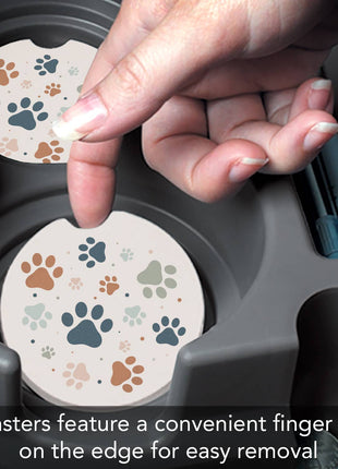 Paw Prints Stone Car Coaster, Single Pack