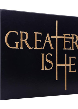 Greater Is He Collection Word Block - Carved