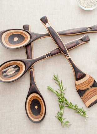 12" Natural Pakka Slotted Spoon