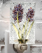 Blue or Purple Flower Fused Glass Night Light J Devlin