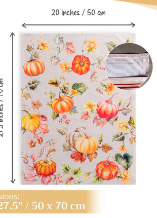 Kitchen Towels 100% Cotton - Fall - Set of 3 - Potiron
