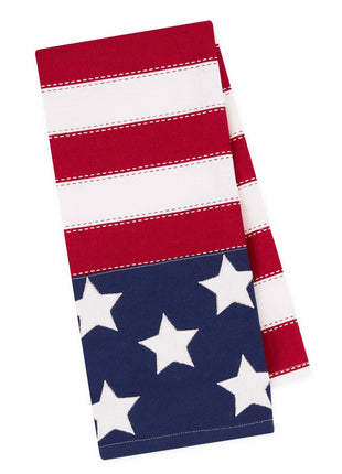 Americana Flag Embellished Dishtowel