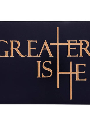 Greater Is He Collection Word Block - Carved