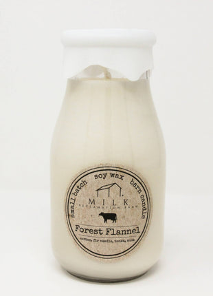 Milk Bottle Candle Forest Flannel (Cotton, Fir Needle)