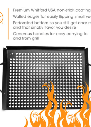 Outset Non-Stick Grill Grid with Handles, 11" x 14"