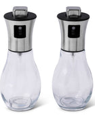 Set of two stainless steel oil spray bottles for cooking and grilling