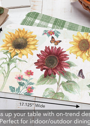 Sunflower Splendor Reversible Rectangular Plastic Placemat