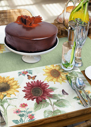 Sunflower Splendor Reversible Rectangular Plastic Placemat