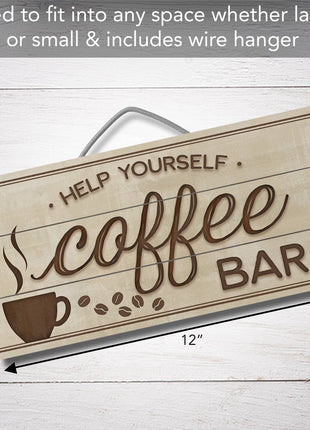 Coffee Bar Pallet Wood Sign - Kitchen Coffee Station Decor