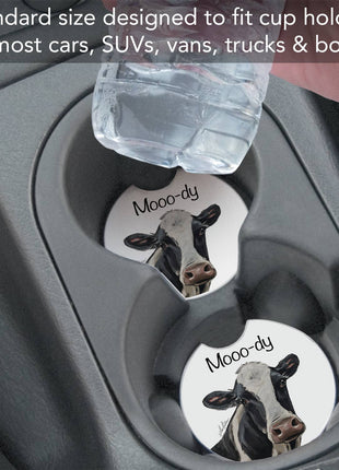 Mooo-dy Stone Car Coaster, Single Pack