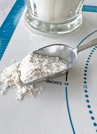 Aluminum scoop close-up for everyday kitchen use