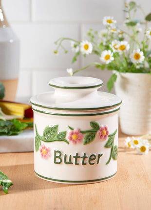 The Original Butter Bell® Crock - Hand Painted Raised Floral