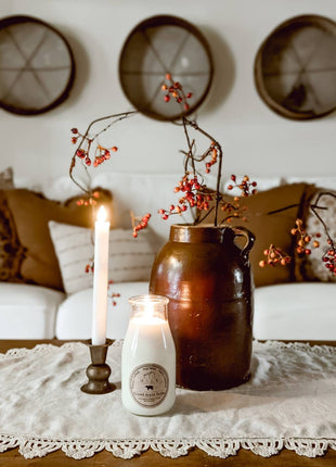 Milk Bottle Candle Spiced Apple Cider