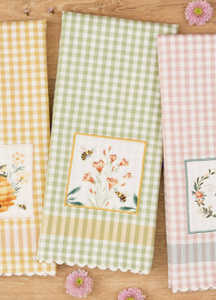 Bee Hive Embellished Dishtowel