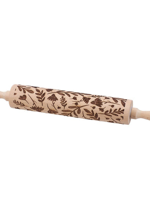 Large Floral Embossing Rolling Pin