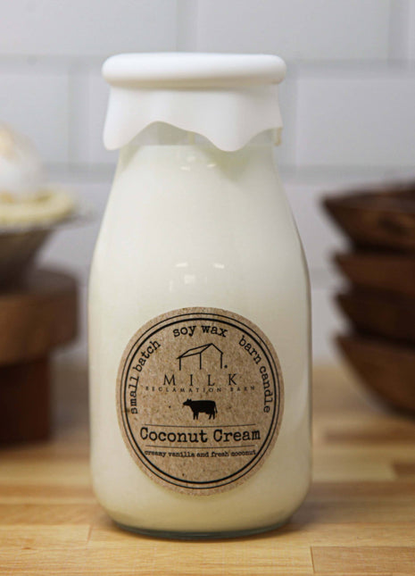 Milk Bottle Candle Coconut Cream