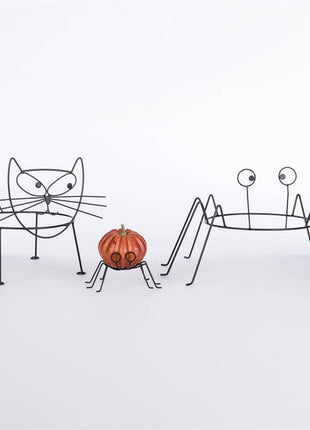 Black Metal Spider Pumpkin Stand