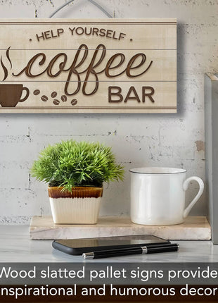 Coffee Bar Pallet Wood Sign - Kitchen Coffee Station Decor