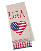 USA Americana Love Embellished Dishtowel